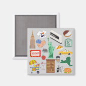 Symbolen van New York City Magneet (Voorkant / Achterkant)