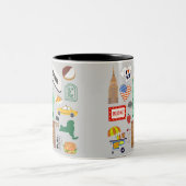 Symbolen van New York City Tweekleurige Koffiemok (Center)