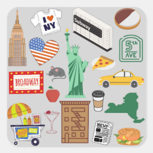 Symbolen van New York City Vierkante Sticker