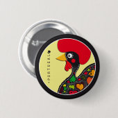 Symbolen van Portugal - Rooster Ronde Button 5,7 Cm (Voorkant /achterkant)