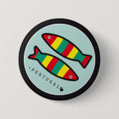 Symbolen van Portugal - Sardines Ronde Button 5,7 Cm (Voorkant)