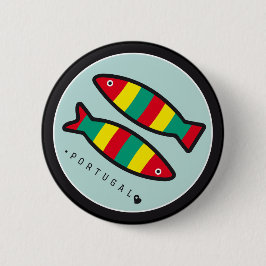 Symbolen van Portugal - Sardines Ronde Button 5,7 Cm
