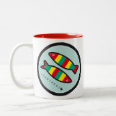 Symbolen van Portugal - Sardines Tweekleurige Koffiemok (Links)