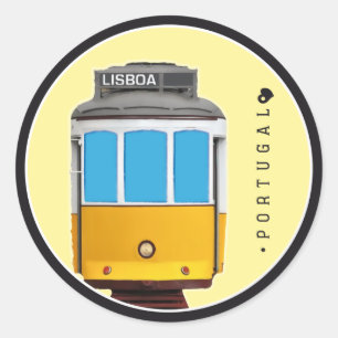 Symbolen van Portugal - Tram van Lissabon Ronde Sticker