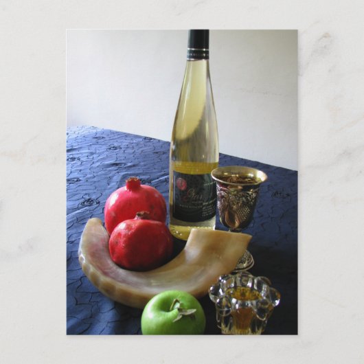 Symbolen van Rosh Hashanah Feestdagenkaart (Voorkant)