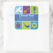Symbolen van Rosh Hashanah Vierkante Sticker (Tas)