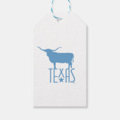 Symbolen van Texas, Longhorn, blauw Cadeaulabel (Voorkant)