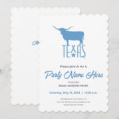 Symbolen van Texas, Longhorn, blauw Kaart (Voorkant / Achterkant)