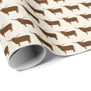 Symbolen van Texas, Longhorn, bruin Cadeaupapier