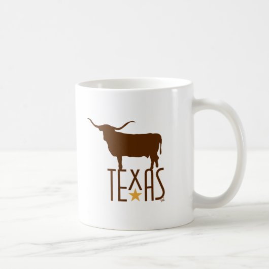 Symbolen van Texas, Longhorn, bruin Koffiemok (Rechts)