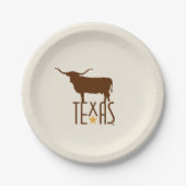 Symbolen van Texas, Longhorn, bruin Papieren Bordje (Voorkant)