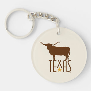 Symbolen van Texas, Longhorn, bruin Sleutelhanger