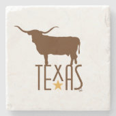 Symbolen van Texas, Longhorn, bruin Stenen Onderzetter (Voorkant)