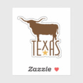Symbolen van Texas, Longhorn, bruin Sticker (Vel)