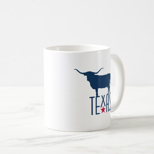 Symbolen van Texas, Longhorn, marine Koffiemok (Voorkant rechts)
