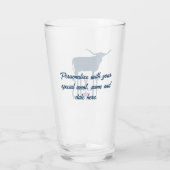 Symbolen van Texas, Longhorn, marineblauw Glas (Achterkant)