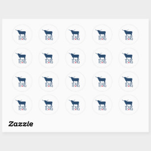 Symbolen van Texas, Longhorn, marineblauw Ronde Sticker