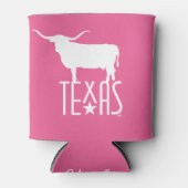 Symbolen van Texas, Longhorn, roze Blikjeskoeler (Voorkant)