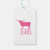 Symbolen van Texas, Longhorn, roze Cadeaulabel (Voorkant)