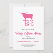 Symbolen van Texas, Longhorn, roze Kaart (Voorkant)