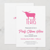 Symbolen van Texas, Longhorn, roze Kaart (Voorkant / Achterkant)