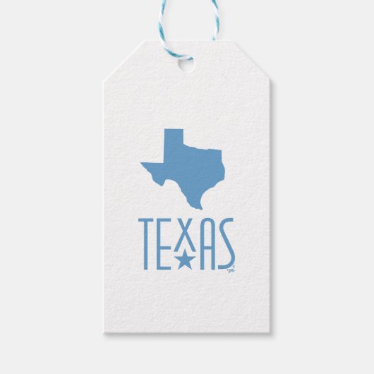 Symbolen van Texas, staat Texas, blauw Cadeaulabel (Voorkant)