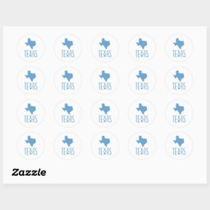 Symbolen van Texas, staat Texas, blauw Ronde Sticker