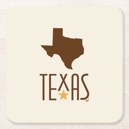 Symbolen van Texas, Staat Texas, bruin Kartonnen Onderzetters (Voorkant)