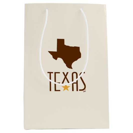 Symbolen van Texas, Staat Texas, bruin Medium Cadeauzakje (Voorkant)