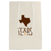 Symbolen van Texas, Staat Texas, bruin Medium Cadeauzakje (Achterkant)