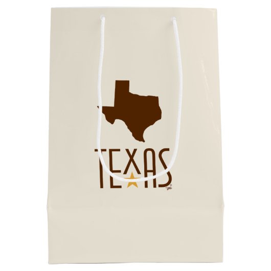 Symbolen van Texas, Staat Texas, bruin Medium Cadeauzakje (Achterkant)