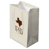 Symbolen van Texas, Staat Texas, bruin Medium Cadeauzakje (Achterkant Gekanteld)
