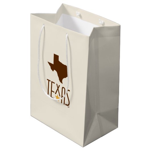 Symbolen van Texas, Staat Texas, bruin Medium Cadeauzakje (Achterkant Gekanteld)