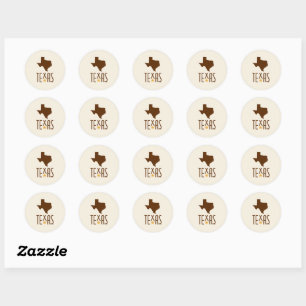 Symbolen van Texas, Staat Texas, bruin Ronde Sticker