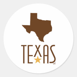 Symbolen van Texas, Staat Texas, bruin Ronde Sticker