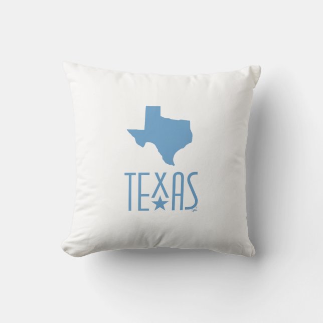 Symbolen van Texas, staat van Texas, blauw Kussen (Voorkant)