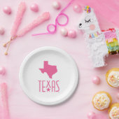 Symbolen van Texas, staat van Texas, roze Papieren Bordje (Feest)
