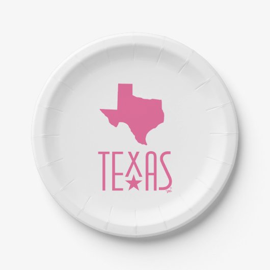 Symbolen van Texas, staat van Texas, roze Papieren Bordje (Voorkant)