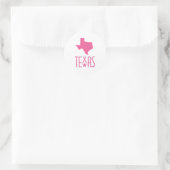 Symbolen van Texas, staat van Texas, roze Ronde Sticker (Tas)