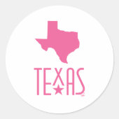 Symbolen van Texas, staat van Texas, roze Ronde Sticker (Voorkant)
