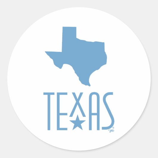 Symbolen van Texas, Texas, blauw Ronde Sticker (Voorkant)