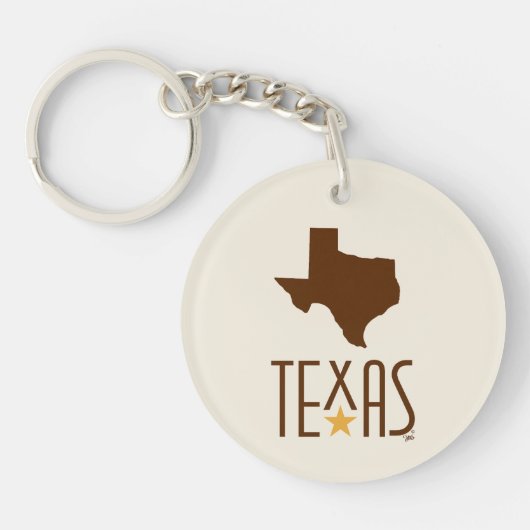 Symbolen van Texas, Texas, bruin Sleutelhanger (Voorkant)