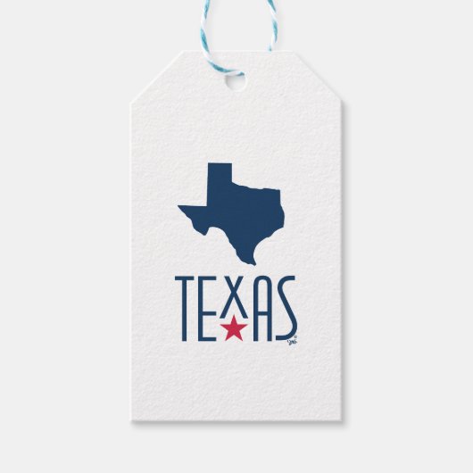 Symbolen van Texas, Texas, donkerblauw Cadeaulabel (Voorkant)
