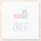 Symbolen van Texas, Texas Flag en Yellow Rose Glas Glazen Onderzetter (Achterkant)