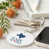 Symbolen van Texas, Texas, marineblauw Sleutelhanger (Voorkant Rechts)