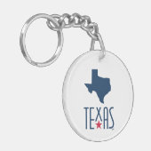 Symbolen van Texas, Texas, marineblauw Sleutelhanger (Voorkant Links)