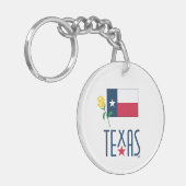 Symbolen van Texas, Texas Vlag en Gele Roos Sleutelhanger (Voorkant Links)