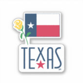 Symbolen van Texas, Texas Vlag en Yellow Rose Sticker (Voorkant)