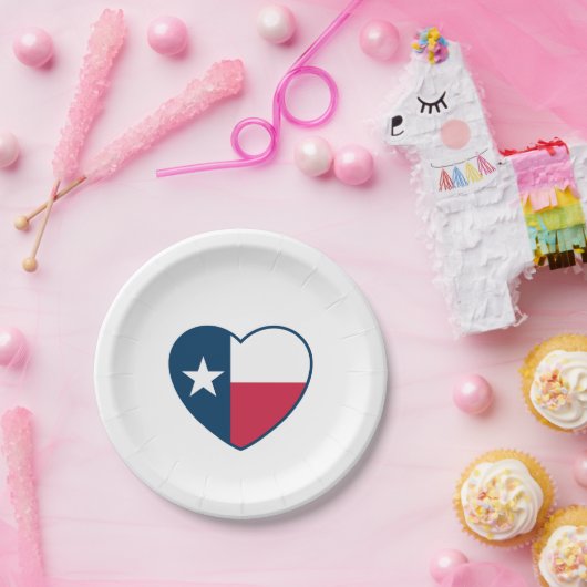 Symbolen van Texas, Texas vlag, hart Papieren Bordje (Feest)