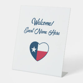 Symbolen van Texas, Texas vlag, hart Reclamebord Met Voetstuk